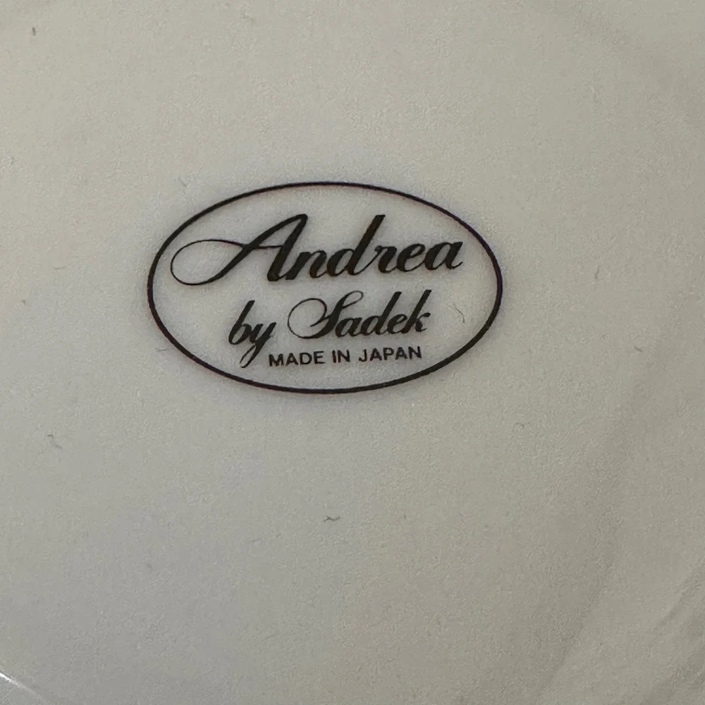 Andrea by Sadek Teacup Saucer‎ Fruit Pattern Gold Trim Made in Japan Porcelain